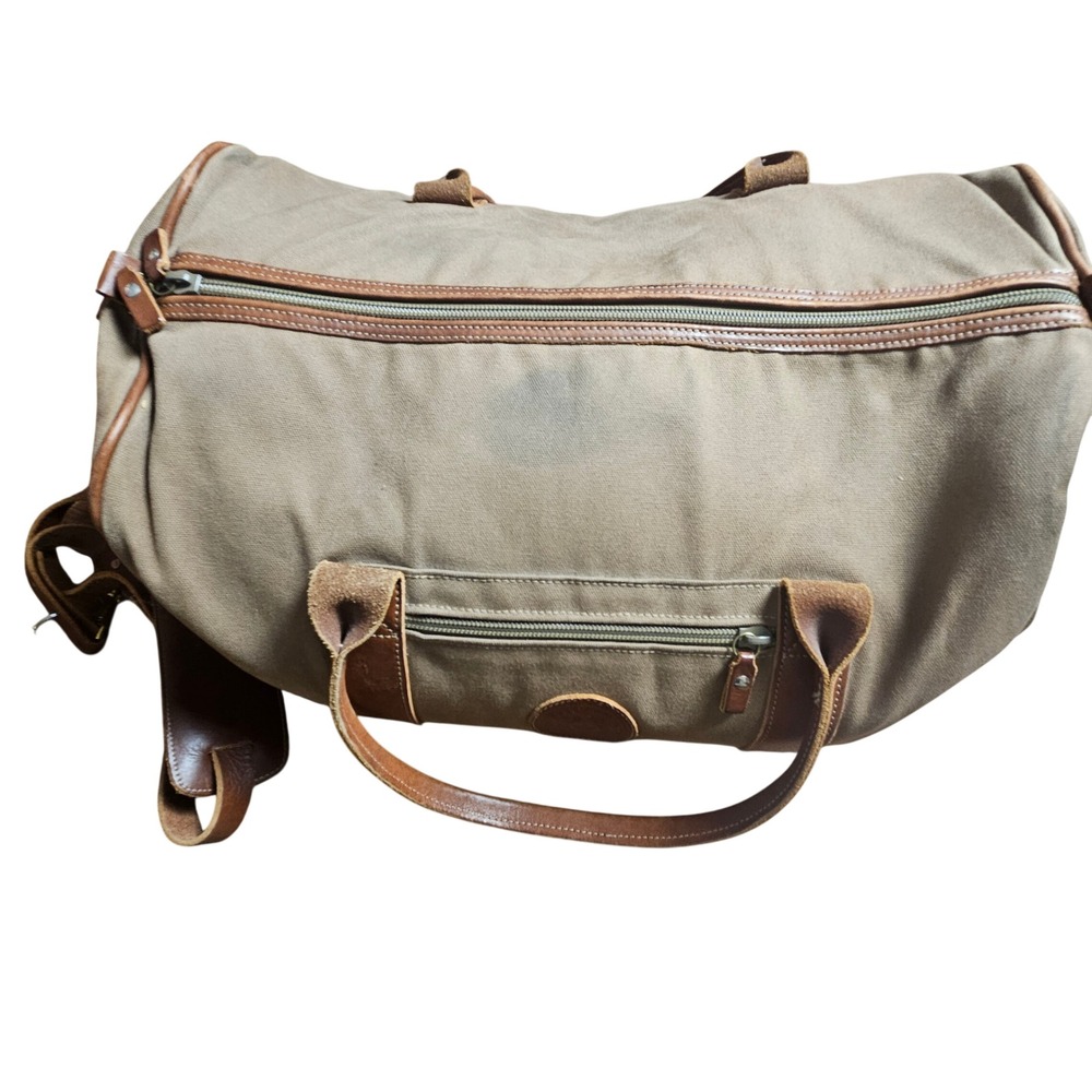 White Wing Canvas Leather Duffel Weekender Bag Texas State Seal Vacation Travel